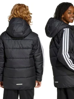 Noir - adidas Essentials Veste matelassée à 3rayures pour enfant