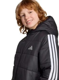 Noir - adidas Essentials Veste matelassée à 3rayures pour enfant