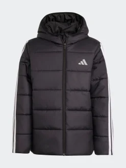 Noir - adidas Essentials Veste matelassée à 3rayures pour enfant
