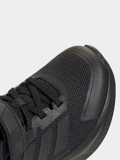 Noir - adidas Fortarun 4.0 Baskets enfant à crochets et boucles