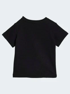 Noir - adidas Originals ensemble t-shirt et short gaufré