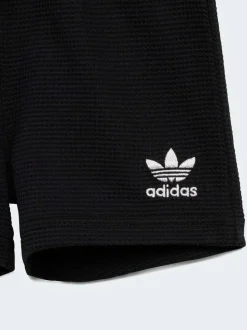 Noir - adidas Originals ensemble t-shirt et short gaufré