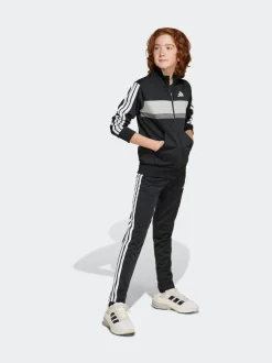Noir - adidas Seasonal Essentials Tiberio 3-Rayure Tricot Kids Survêtement