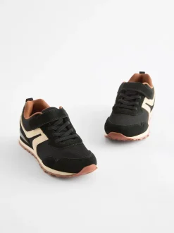 Noir - Baskets à lacets élastiques à une bride