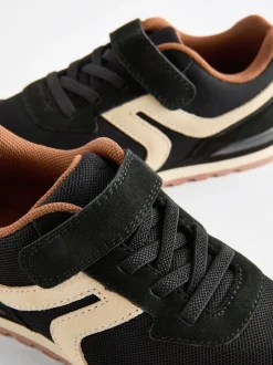 Noir - Baskets à lacets élastiques à une bride