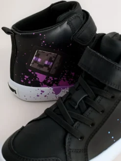 Noir - Baskets Minecraft Fermeture par contact à dentelle élastique montantes