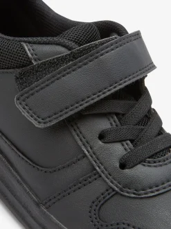 Noir - Baskets scolaires à lacets élastiques