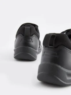 Noir - Baskets scolaires à lacets élastiques