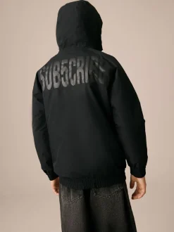 Noir - Blouson bomber imperméable (3-16ans)