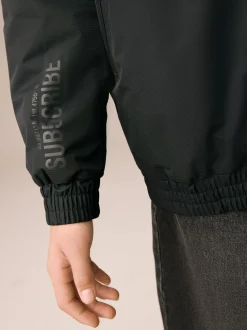 Noir - Blouson bomber imperméable (3-16ans)