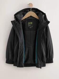 Noir - Blouson bomber imperméable (3-16ans)