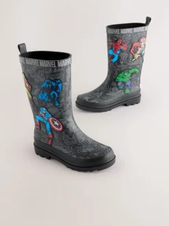 Noir - Bottes de pluie imprimées Marvel Comic