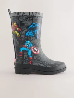 Noir - Bottes de pluie imprimées Marvel Comic