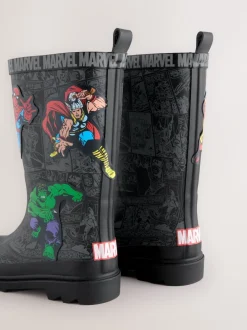 Noir - Bottes de pluie imprimées Marvel Comic