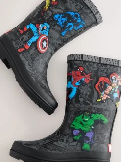 Noir - Bottes de pluie imprimées Marvel Comic