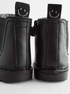 Noir - Bottines Chelsea en cuir doublées