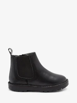 Noir - Bottines Chelsea en cuir doublées