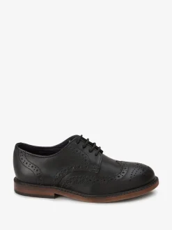 Noir - Chaussures Brogue à lacets en cuir