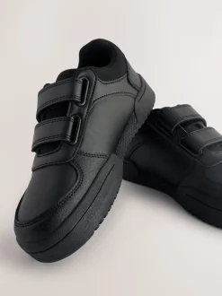 Noir - Chaussures d’école à 3 lanières à Fermeture par contact