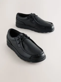 Noir - Chaussures d’école à lacets en cuir