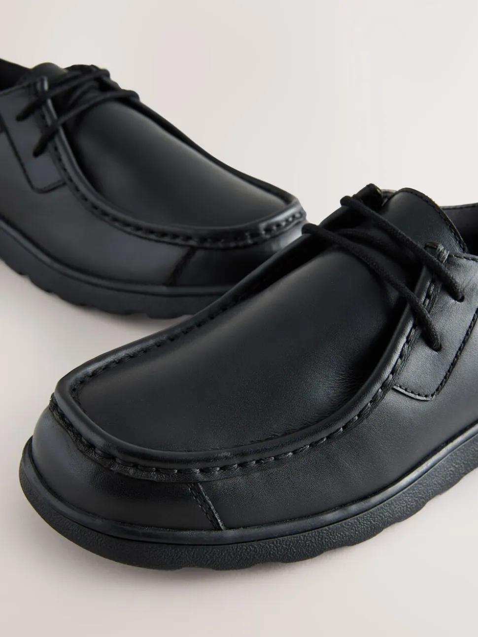 Noir - Chaussures d’école à lacets en cuir