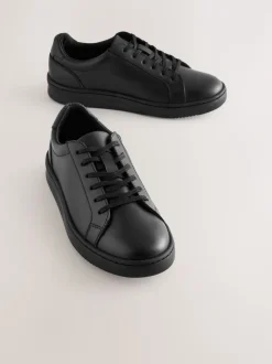 Noir - Chaussures d’école à lacets en cuir