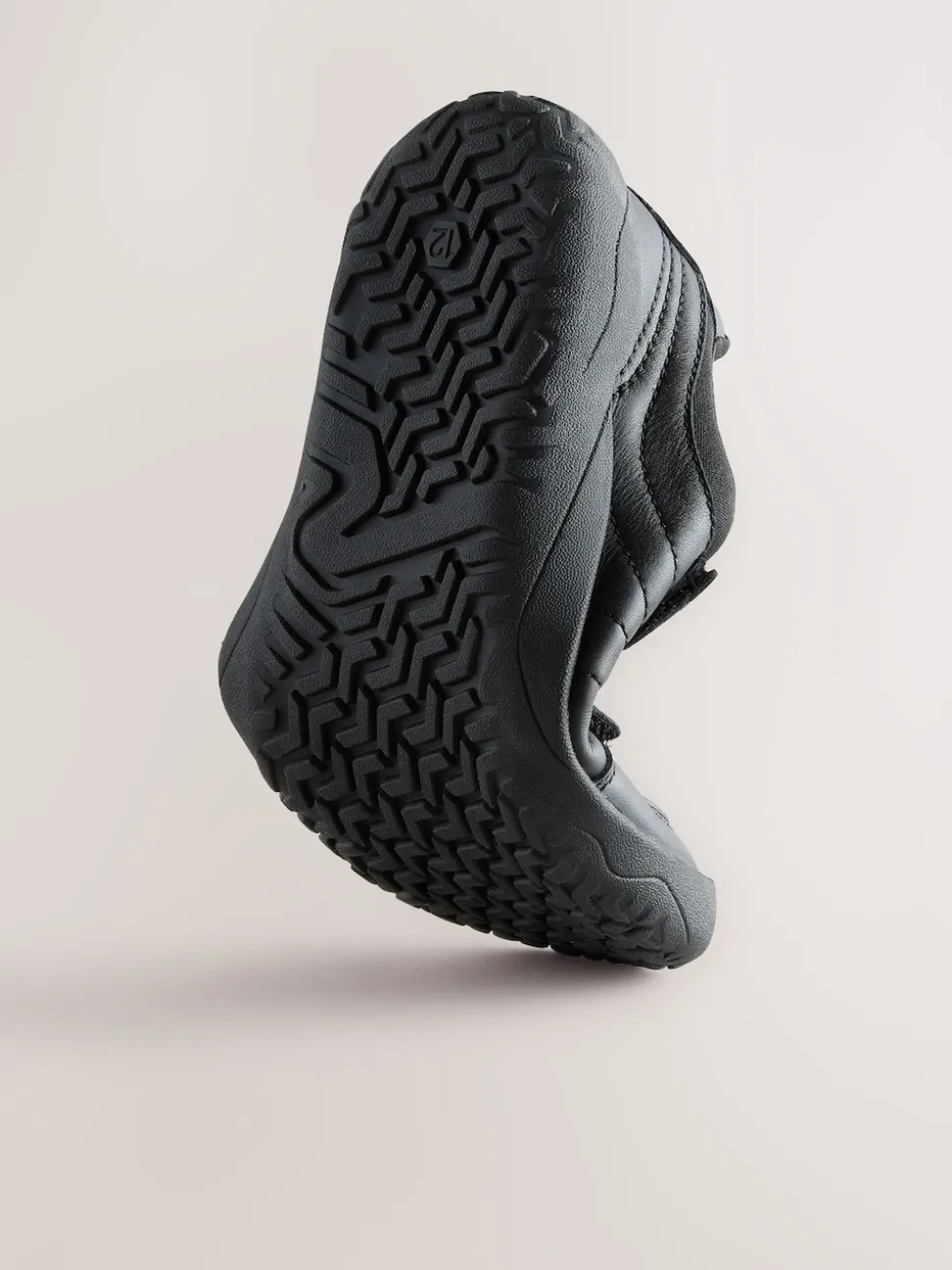 Noir - Chaussures d’école Barefoot en cuir à 2 lanières à fermeture par contact