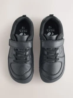 Noir - Chaussures d’école Barefoot en cuir à 1 lanières élastiques