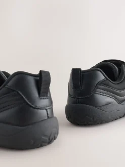 Noir - Chaussures d’école Barefoot en cuir à 1 lanières élastiques