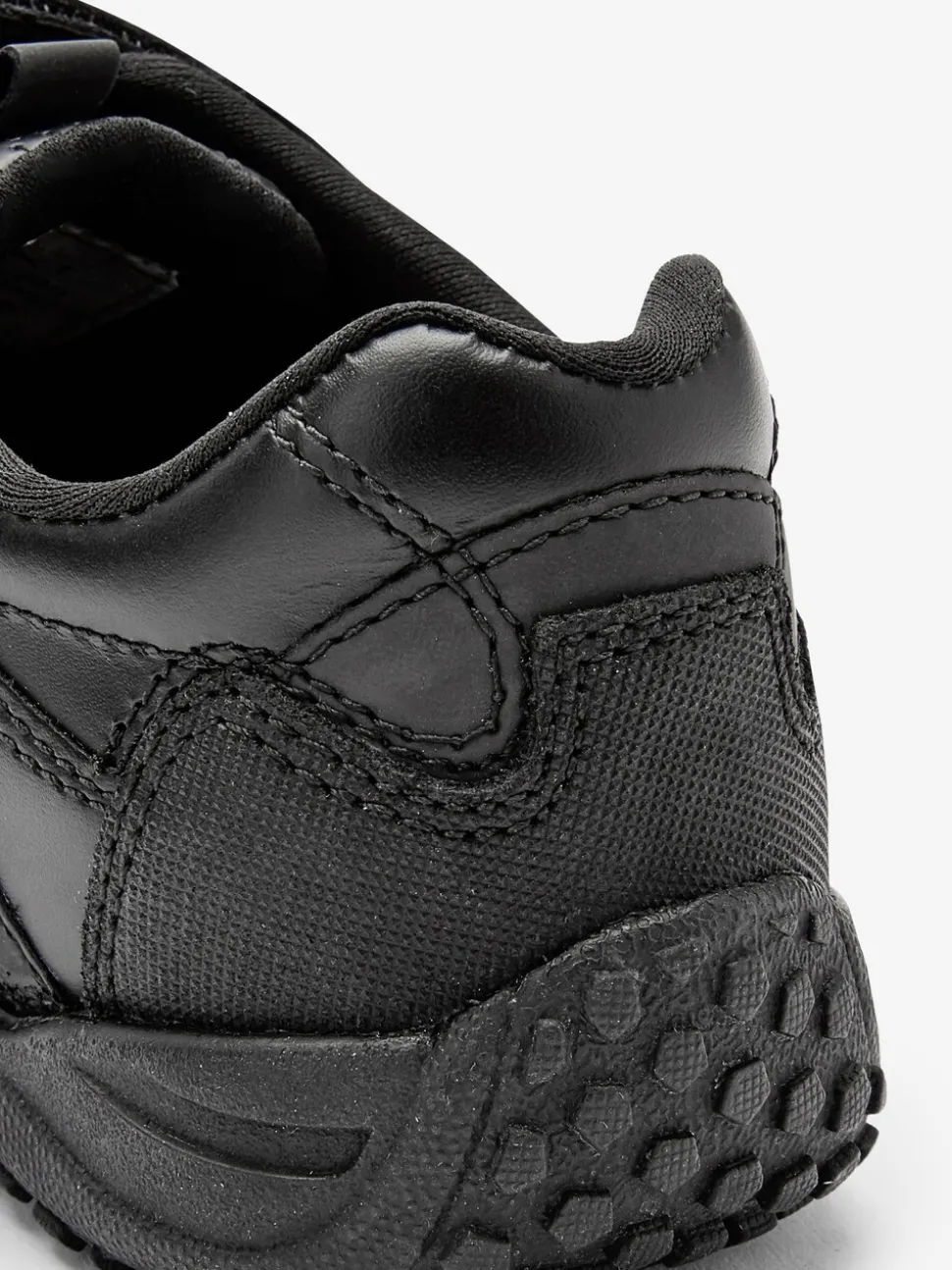 Noir - Chaussures d’école en cuir à fermeture scratch