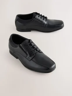 Noir - Chaussures d’école en cuir à lacets