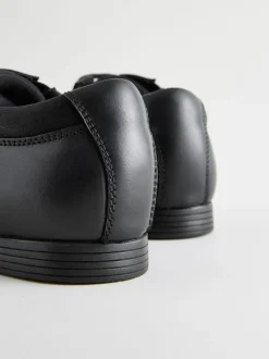 Noir - Chaussures d’école en cuir à lacets