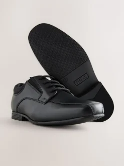 Noir - Chaussures d’école en cuir à lacets