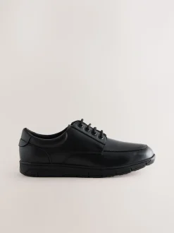 Noir - Chaussures d'école élégantes en cuir à lacets