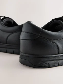 Noir - Chaussures d'école élégantes en cuir à lacets