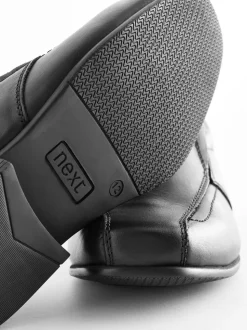 Noir - Chaussures d’école mocassins à enfiler en cuir