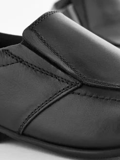 Noir - Chaussures d’école mocassins à enfiler en cuir