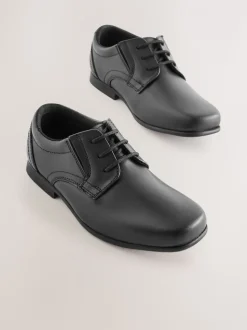 Noir - Chaussures School en cuir à lacets
