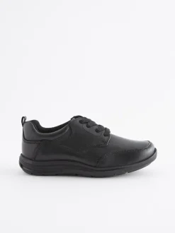 Noir - Chaussures School en cuir à lacets