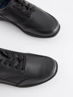 Noir - Chaussures School en cuir à lacets