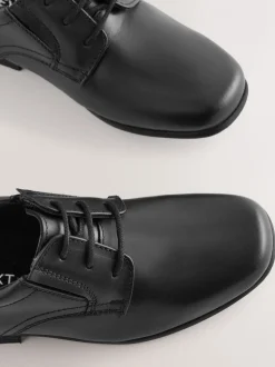 Noir - Chaussures School en cuir à lacets