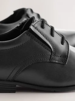 Noir - Chaussures School en cuir à lacets