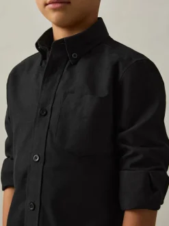 Noir - Chemise Oxford Reiss Greenwich à boutons