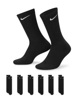 Noir - Col rond - Lot de chaussettes Nike Everyday Cushioned 6