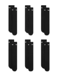 Noir - Col rond - Lot de chaussettes Nike Everyday Cushioned 6