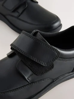 Noir - Cuir 1 Strap Fermeture par contact Chaussures d'école