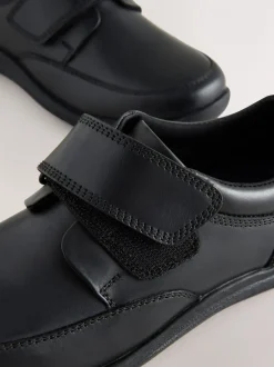 Noir - Cuir 1 Strap Fermeture par contact Chaussures d'école