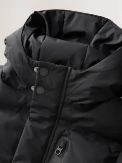 Noir - Doudoune imperméable à Gamme longue doublée de polaire (3-17ans)