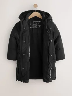 Noir - Doudoune longue Résistant à la douche (3-17ans)