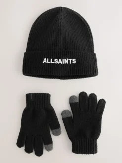 Noir - Ensemble bonnet et gants smALLSAINTS logo